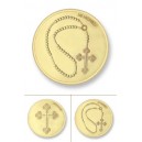 Cruz & rosario rodio oro amarillo tamaño pequeño