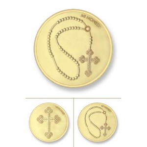 Cruz & rosario rodio oro amarillo tamaño pequeño