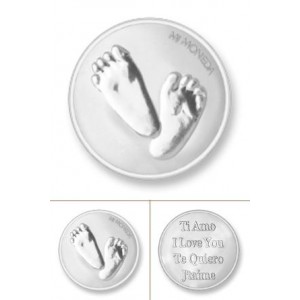 Baby feet rodio plata tamaño grande