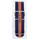 18 MM correa nylon tipo Nato azulmarino/naranja