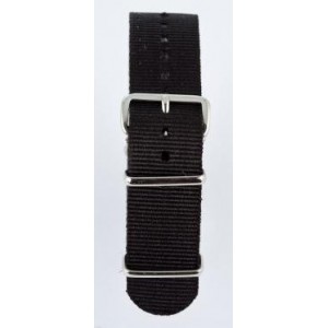 24 MM correa nylon tipo Nato negra