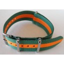 20 MM correa nylon tipo Nato verde/naranja
