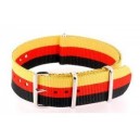 20 MM correa nylon tipo Nato negra/roja/amarilla