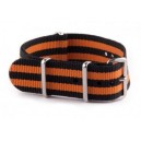20 MM correa nylon tipo Nato negra/naranja