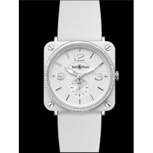 Reloj Bell Ross BRS White ceramic diamonds