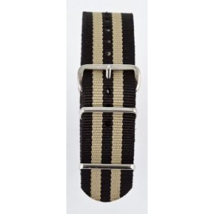20 MM correa nylon tipo Nato negra/kaki