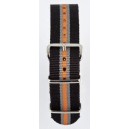 20 MM correa nylon tipo Nato negra/gris/naranja