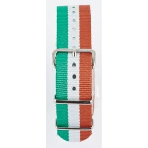 20 MM correa nylon tipo Nato naranja/blanca/verde
