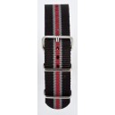 20 MM correa nylon tipo Nato negra/roja/gris