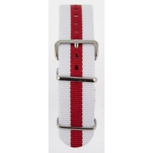 20 MM correa nylon tipo Nato blanca/roja