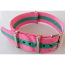 18 MM correa nylon tipo Nato rosa/verde